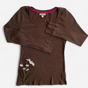 Y2K brown long sleeve top